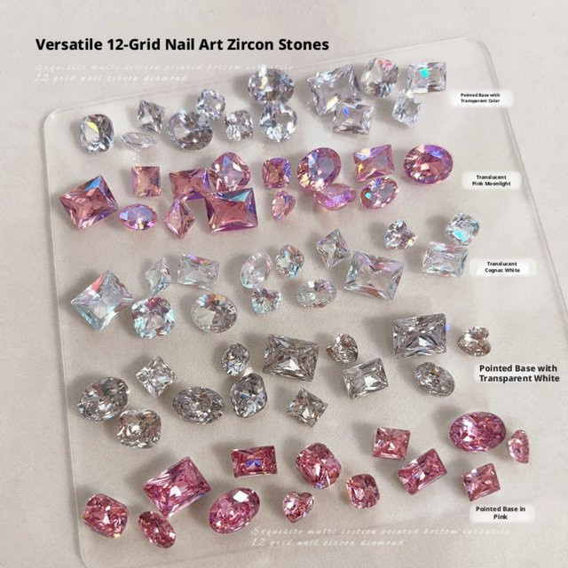 YYM Nagelzirkonia-Charms, 12 Stück, Glänzend, Unisex - Bild 1