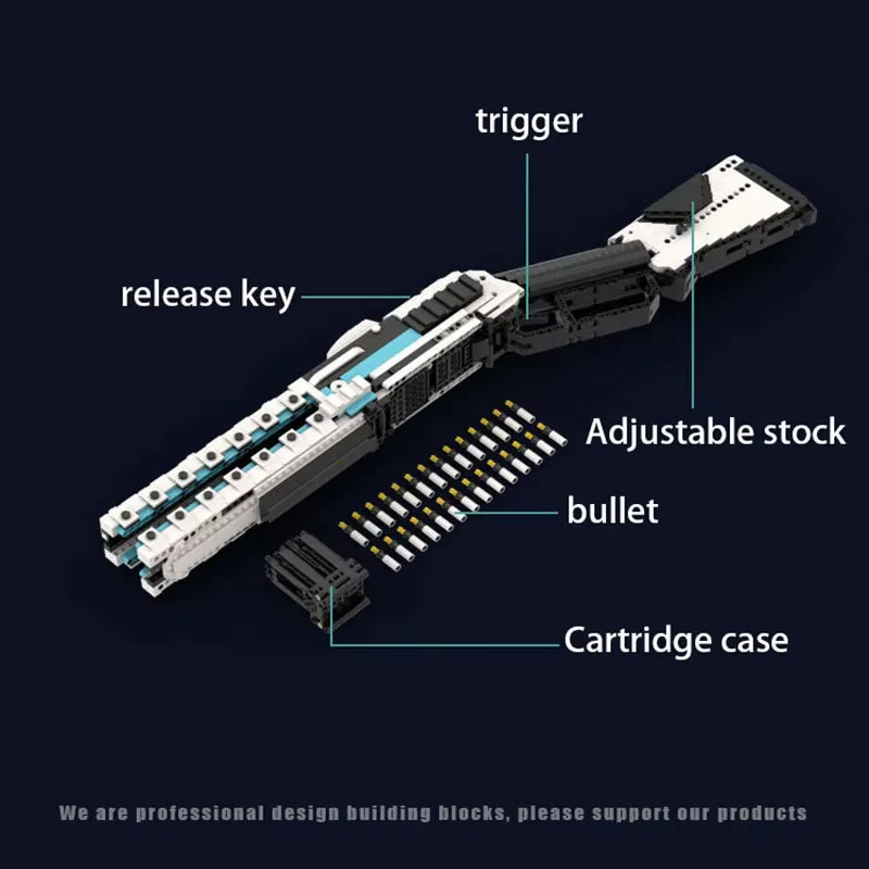 Technischer Schießwaffen-Bausatz, Gewehrmodell MOC, 1.600 Teile - Bild 2