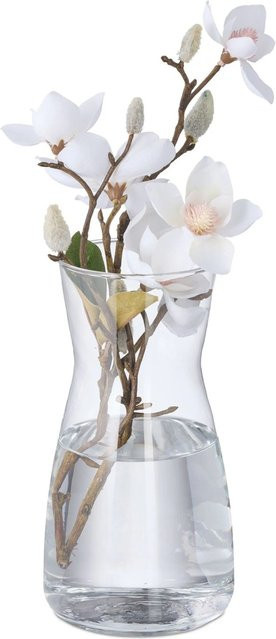 Relaxdays Blumenvase aus Glas in Transparent, modern, Höhe: 20 cm, Breite: 10,5 cm, Tiefe: 10,5 cm - Bild 1