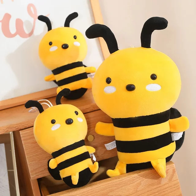 Cartoon-Bienen-Plüschtiere, 2-teiliges Set, gelb, hanging - Bild 1