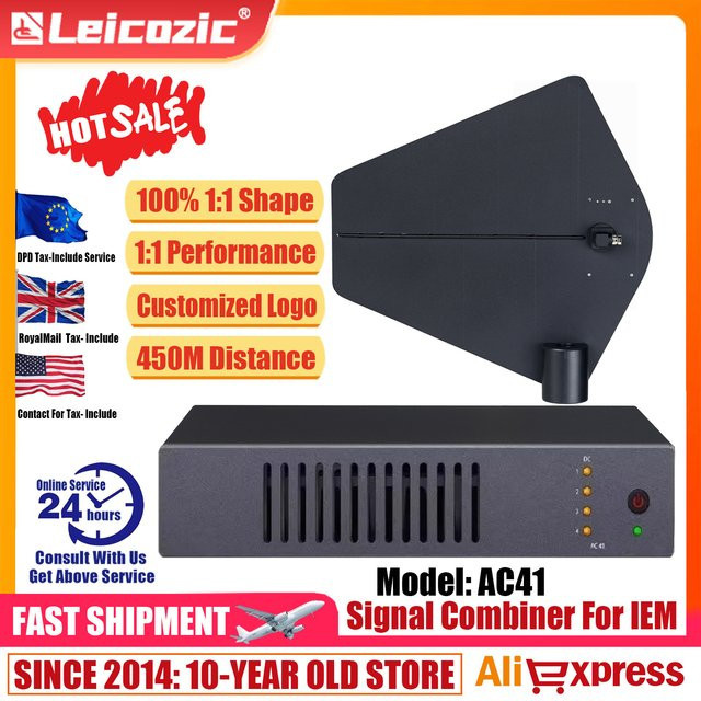 Leicozic 1:1 AC41 IEM Signal Combiner A2003 Antennensplitter 450-960 MHz in Schwarz - Bild 1