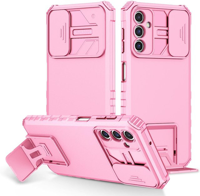 Schutzhülle für Samsung Galaxy A15 5G A25 A35 A55 A05 A05S A14 A24 A34 A54 mit Kameraschutz und Ständer in Pink - Bild 1