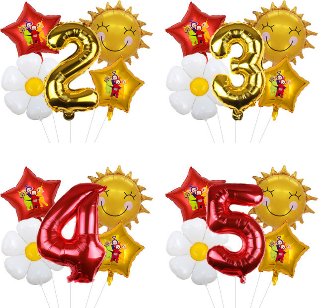 Teletubbies Ballons Set von Bandai aus Aluminiumfolie in Multicolour für Kindergeburtstag und Babyparty als Wanddekoration - Bild 1
