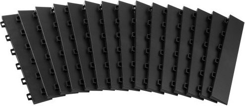 VEVOR Randleiste für Garagenböden, 15er Set, modulare Abschlusskanten aus Kunststoff, schwarz, kompatibel mit VEVOR 6-Lock Garagenmatten - Bild 1