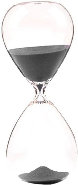 Sanduhr aus Borosilikatglas in Schwarz von funengresoure mit 5 Minuten Laufzeit für deine Dekoration - Bild 1