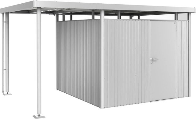 Biohort Seitendach HighLine für Gerätehaus, Silber-Metallic, B: 150 cm, T: 222 cm, H: 84,1 cm - Bild 1
