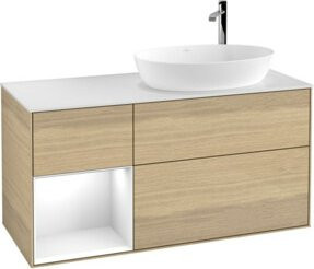 V&B Waschtischunterschrank Finion mit Wandbeleuchtung in Weiß, B/T/H: 120 x 50,1 x 50,1 cm - Bild 1