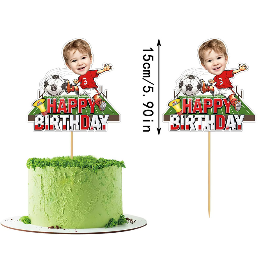 Personalisierter Fußball Kuchenaufsatz von WEIGAO in Mehrfarbig für Kindergeburtstage - Bild 3
