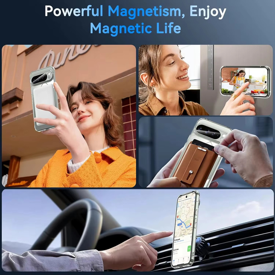 Stoßfeste transparente Magnet-Schutzhülle für Google Pixel 9 10 11 Pro XL und weitere Modelle mit kabelloser Ladefunktion - Bild 6