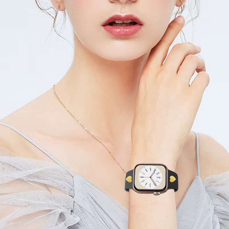 JBAILI Charms für Apple Watch Armband, Gold, Silikon - Bild 3