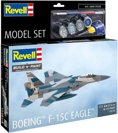 Revell Boeing F-15C Eagle, Model Set, 1:72, Grau