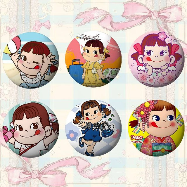 Fujiya Brosche, Milky Peko Chan, Rundes Abzeichen - Bild 1