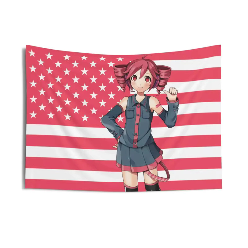 VIKAMA Wandteppich Amerikanische Flagge mit Sternen und Streifen, Mehrfarbig, Rechteckig - Bild 2