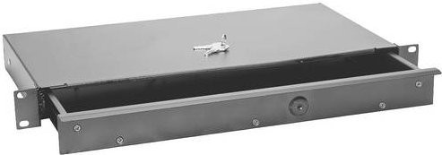 Omnitronic KE-1 19 Zoll Rackschublade mit Schloss, 1 HE, Schwarz - Bild 1
