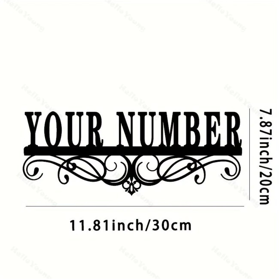 Hello Young Metall-Adressschild zur Wandmontage in Schwarz, rechteckiges Hausnummernschild aus Metall - Bild 2