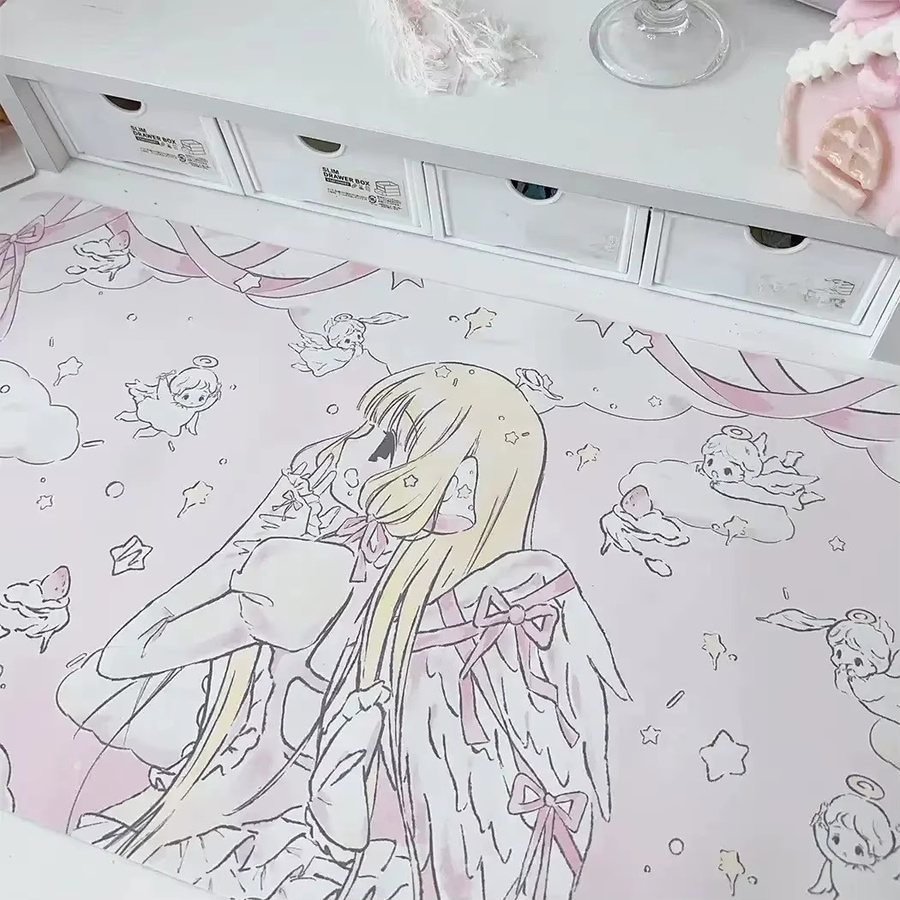 DIXSG Anime-Mauspad Rosa Kawaii Design wasserdicht und rutschfest für Büro und Studium - Bild 1