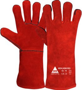 Hase MÜHLHEIM RED Schweißerhandschuhe aus Rindspaltleder in Rot, Größe 8 - Bild 1