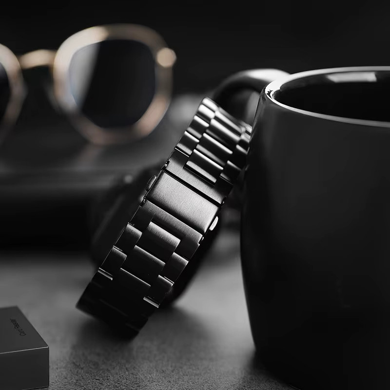 Uhrenarmband Edelstahl, Schwarz, Unisex - Bild 3