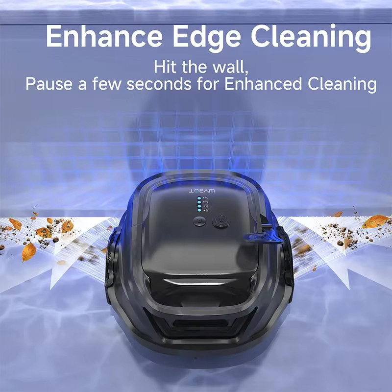 WYBOT Kabelloser Schwimmbecken-Reinigungsroboter in Schwarz mit intelligenter Doppelschichtfiltration und 120 Minuten Laufzeit - Bild 3
