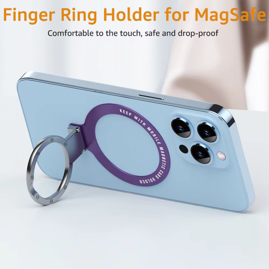 iBudim Magnetischer Handy-Fingerring-Halter in Grün für MagSafe und Auto-Halterungen, kompatibel mit iPhone, Samsung und Xiaomi - Bild 2