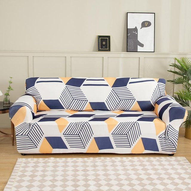 Housmife Rutschfester Sofabezug mit Grafikprint, Elastische Couchhusse für das Wohnzimmer, Mehrfarbig, Breite: 140 cm - Bild 1