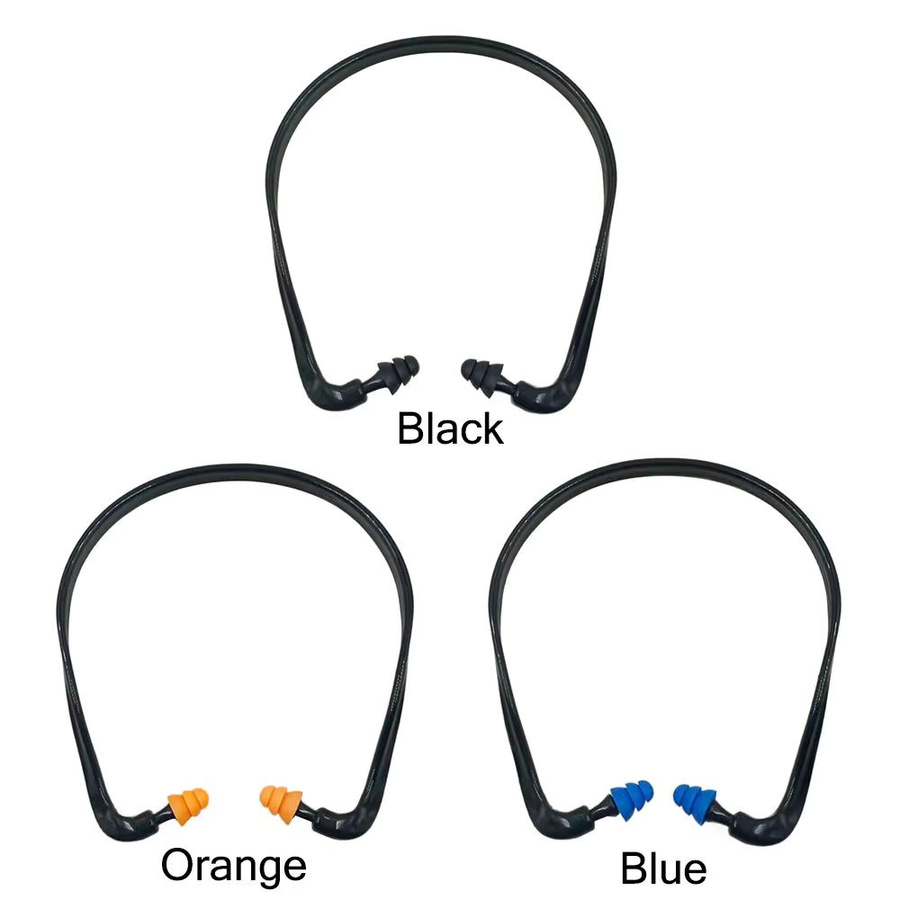 Kopfmontierte Silikon-Ohrstöpsel zur Lärmreduzierung in Blau, Schwarz und Orange - Bild 3