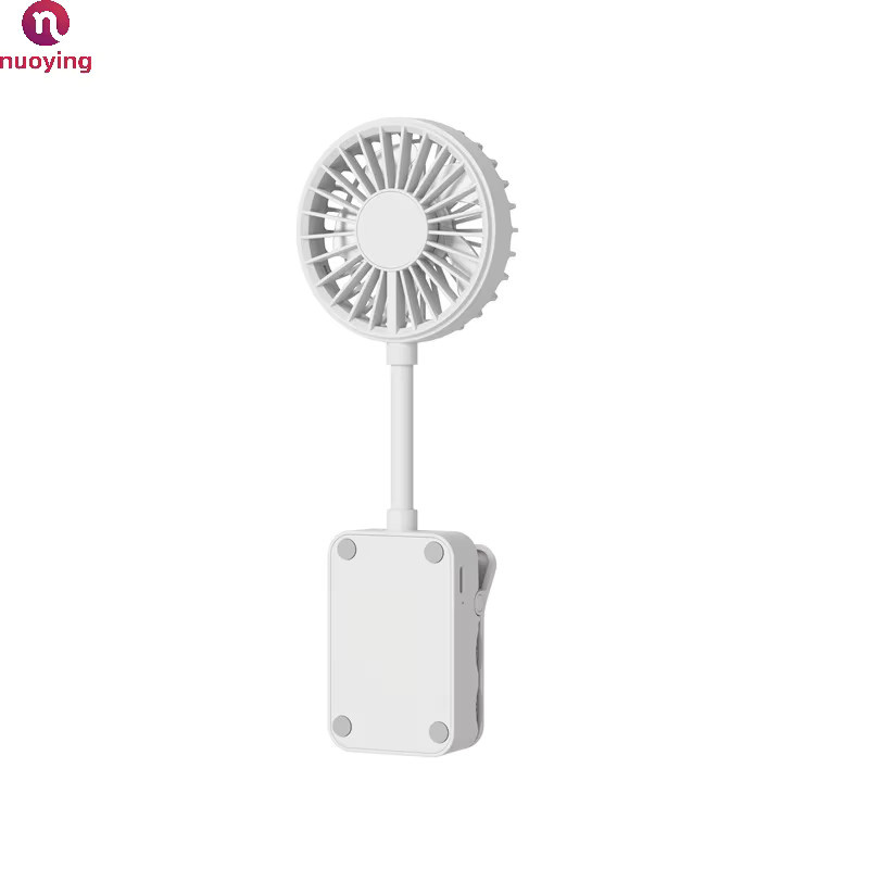 NUOYING Mini Clip-USB-Ventilator, wiederaufladbar, 3 Geschwindigkeitsstufen, 360 Grad drehbar, tragbarer Kühlventilator für Camping, Sonnenschirm und Kinderwagen in Beige oder Weiß - Bild 6