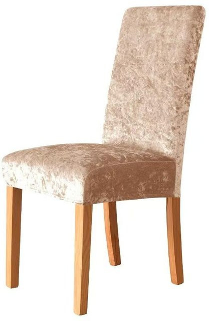 Yiran Furniture Elastischer Stuhlbezug aus Samtstoff mit Diamant-Muster in Champagner, Universalbezug für Esszimmerstühle mit mittelhoher Rückenlehne, B/T/H: 23 x 18 x 3 cm - Bild 1