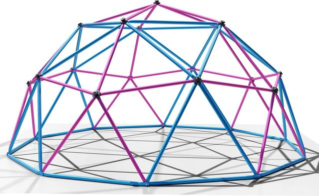 DomeClimber Kinder Kletterkuppel Geodome 12FT Klettergerüst in Blau/Pink, B/T/H: 360 x 360 x 180 cm - Bild 1
