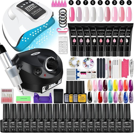 LNWPYH Gel Nagellack Set mit Nagel Lampe, Maniküre Set