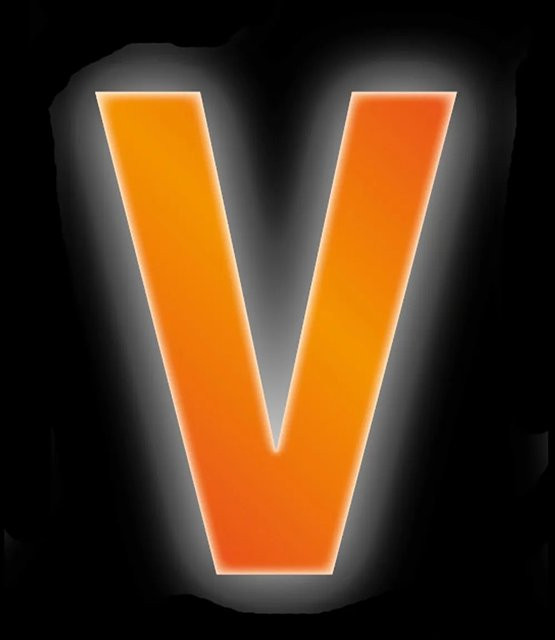 Conacord Klebebuchstabe V Reflektierend in Orange, Höhe: 8 cm - Bild 1
