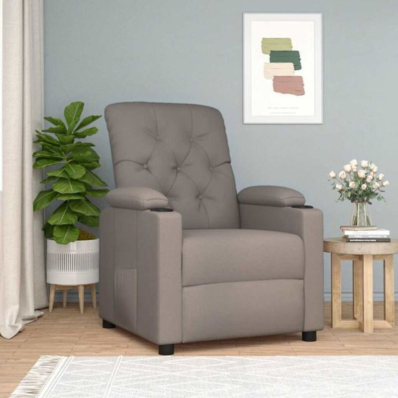 Modern Relaxsessel von Vidaxl in Taupe aus Stoff und Metall - Bild 1