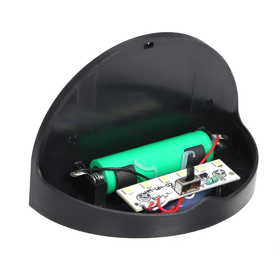 2 Stück TOMTOP JMS Solar-Zaunleuchten mit 6 LEDs, halbrunde Wandleuchte für Garten und Flur, Schwarz, IP65 wasserdicht - Bild 5