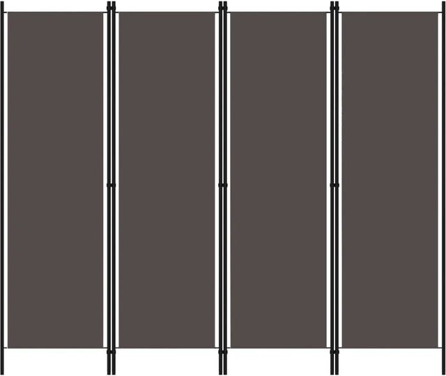 vidaXL 4-teiliger Raumteiler aus Eisen und Stoff in Anthrazit B: 200 cm, H: 180 cm - Bild 1