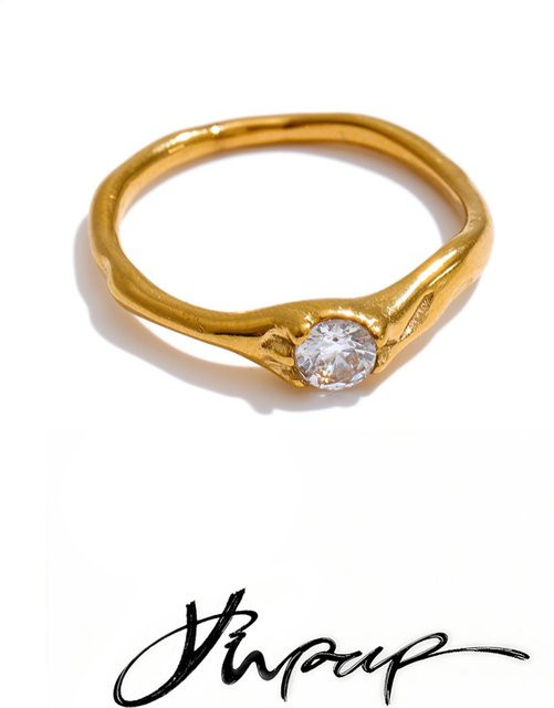 Yhpup Edelstahl-Ring, Zirkonia, Damen - Bild 1