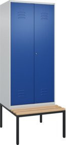 C+P PSA Doppel-Spind Classic PLUS Sitzbank mit 2 Abteilen, Buche-Hartholz und Zylinderschloss, B/T/H: 212 x 80 x 81,5 cm - Bild 1