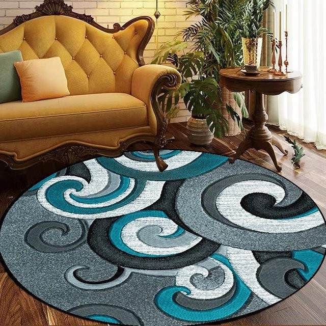 Runder Teppich Wucifang in Multicolour, modern gestreift, rutschfest und waschbar, Durchmesser: 120 cm - Bild 1