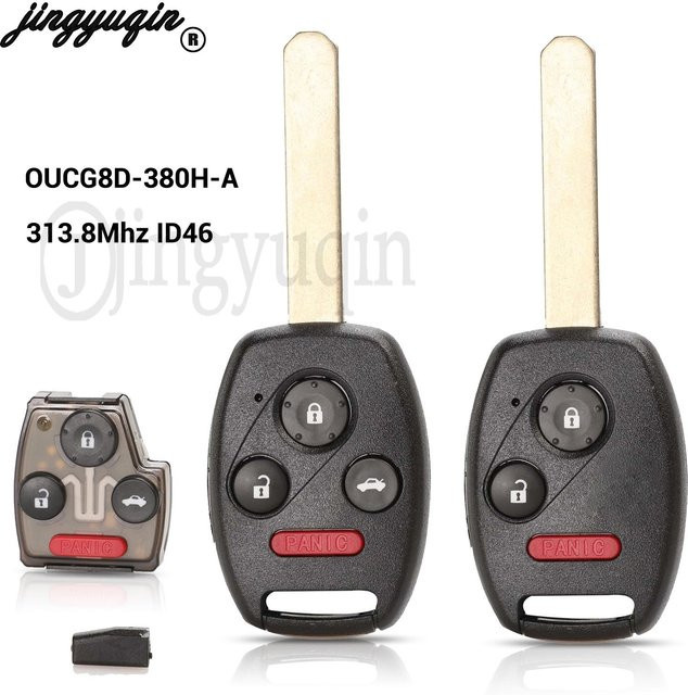 Jingyuqin Auto-Fernbedienungsschlüssel für Honda Odyssey Accord CIVIC STREAM 2003-2007, Farbe: Schwarz, 313,8 MHz mit ID46 (7961) Chip - Bild 1