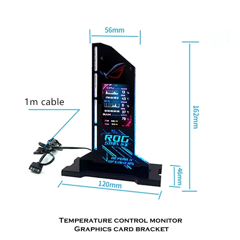 MSI RGB vertikale GPU-Halterung mit 2,4 Zoll LED-Display in Schwarz und Multicolour - Bild 1