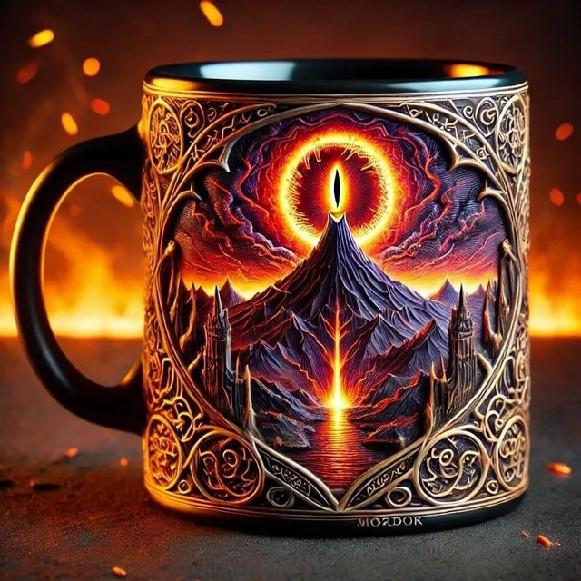ZhonestlyK Keramik-Kaffeetasse in Schwarz und Multicolour - Bild 1