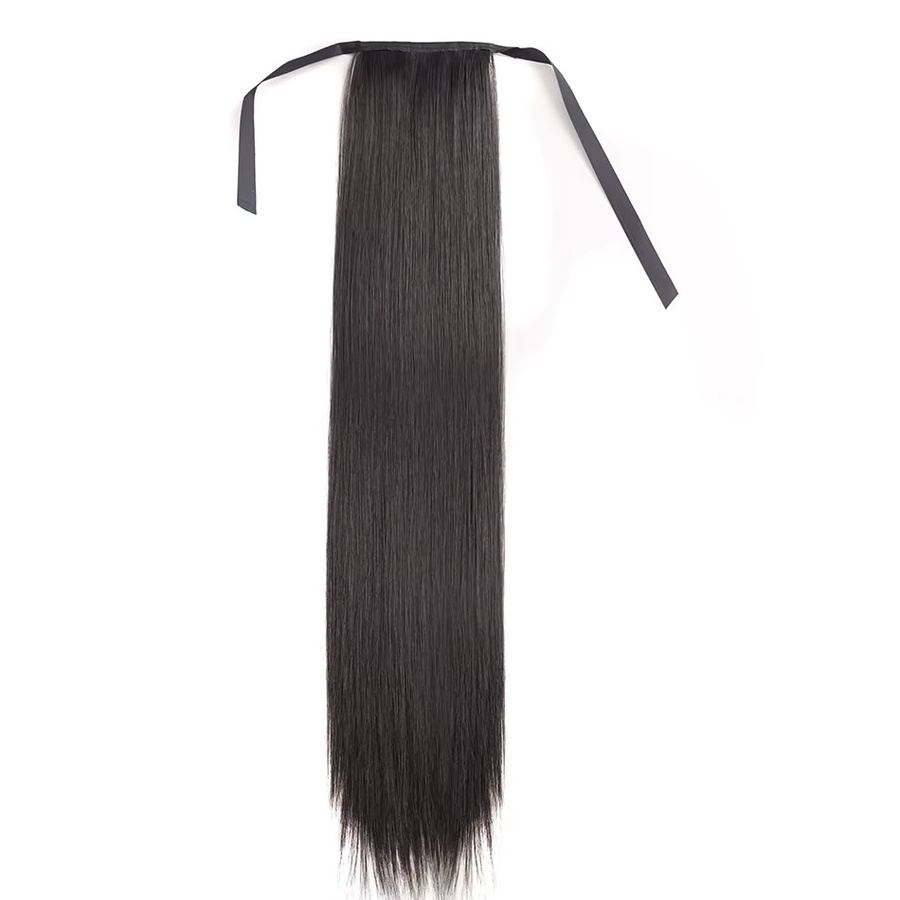 YAKIBEAUTY Haarverlängerung, synthetisch, lange gerade Kordelzug-Pferdeschwanz, Damen - Bild 3