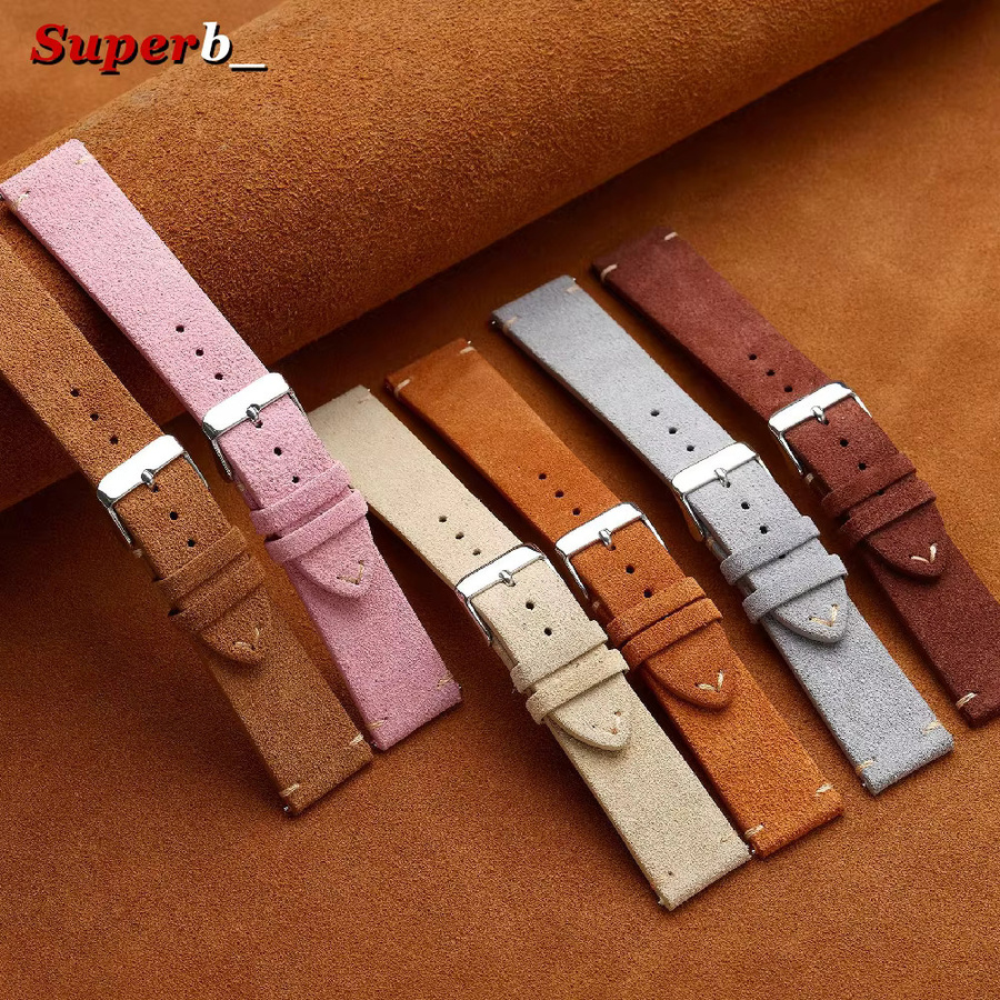 Uhrenarmband Wildleder, Kalbsleder, Unisex - Bild 2