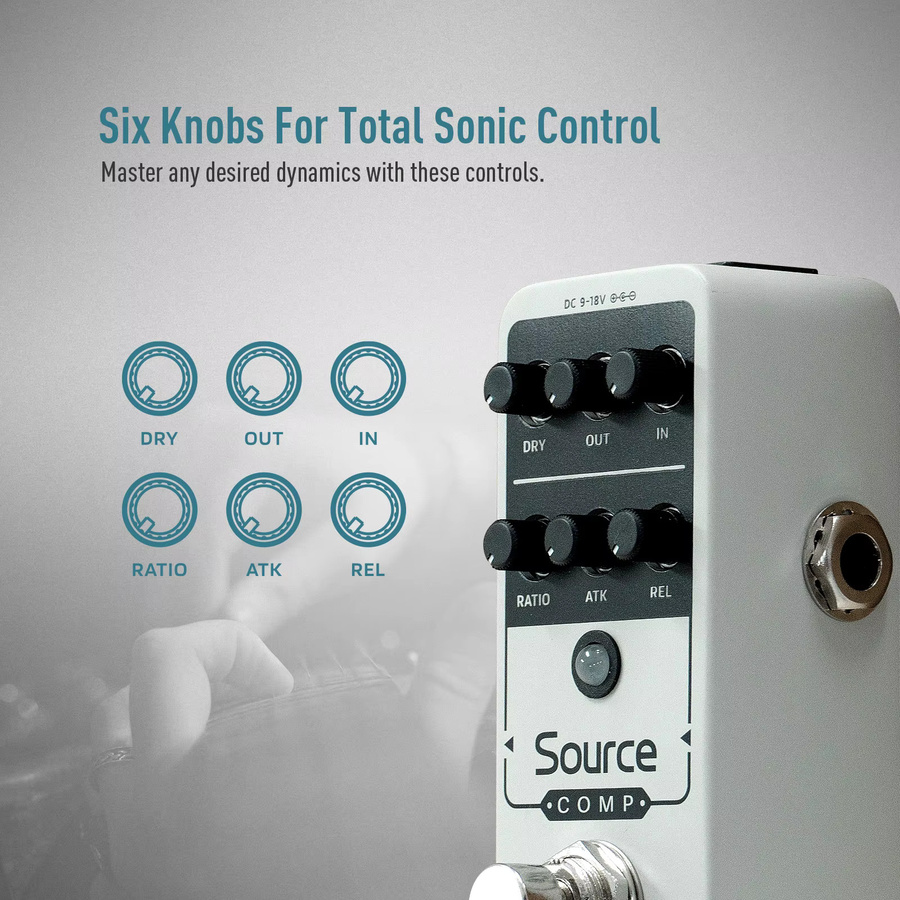 SONICAKE QSS-27 Quellkompressor Studiokompressor Analog Gitarreneffektpedal in Silber - Bild 3