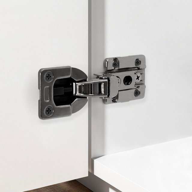 Soft-Close Küchenschrank Scharnier aus Stahl in Whitesnow mit unsichtbarem hydraulischem Dämpfer und verdeckter Montage - Bild 1