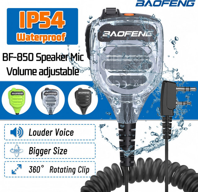 Baofeng Walkie-Talkie Handgerät AR-850 in Schwarz mit robustem Lautsprecher und IP54 Wasserdichtigkeit für UV-5R UV-21 PRO BF-888S - Bild 1