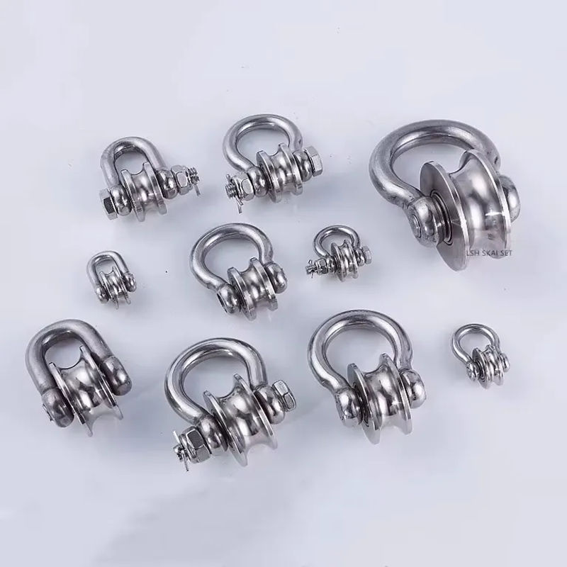 LSH SKAI SET Hochleistungs-Schnallenriemenscheibe aus Edelstahl 304, D-Typ, geräuschlose Lagerrolle, U-förmiges Heberad für Anhänger und Schäkelrollen - Bild 4