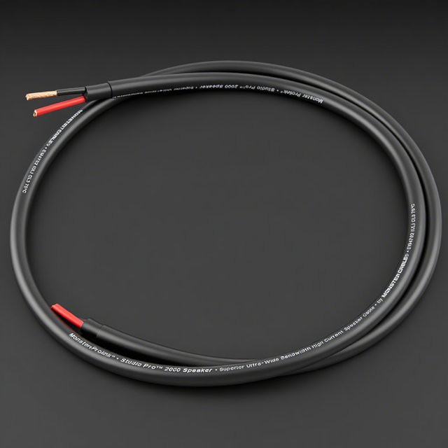 Monster Cable Studio Pro 2000 HiFi-Lautsprecherkabel in Schwarz, professionelles OFC-Audiokabel für Hi-Fi und Heimkino, 2–12 AWG - Bild 1