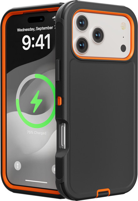 3 in 1 Heavy Duty Hybrid Rugged Armor Schutzhülle für iPhone 15, stoßfestes Hard Case für iPhone 12 bis iPhone 17 Pro Max, Schwarz oder Weiß - Bild 1