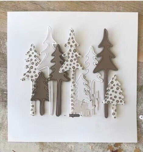 3er Set Metall Schneideschablonen mit Baum-Motiven in Silber für Scrapbooking, DIY-Albumgestaltung und Papier-Prägung - Bild 3
