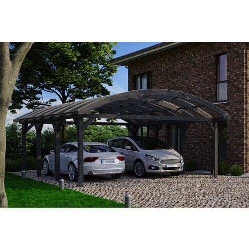 Skan Holz Carport Franken Bogendach Schiefergrau B/T: 635 x 755 cm, Höhe: 325 cm - Bild 4